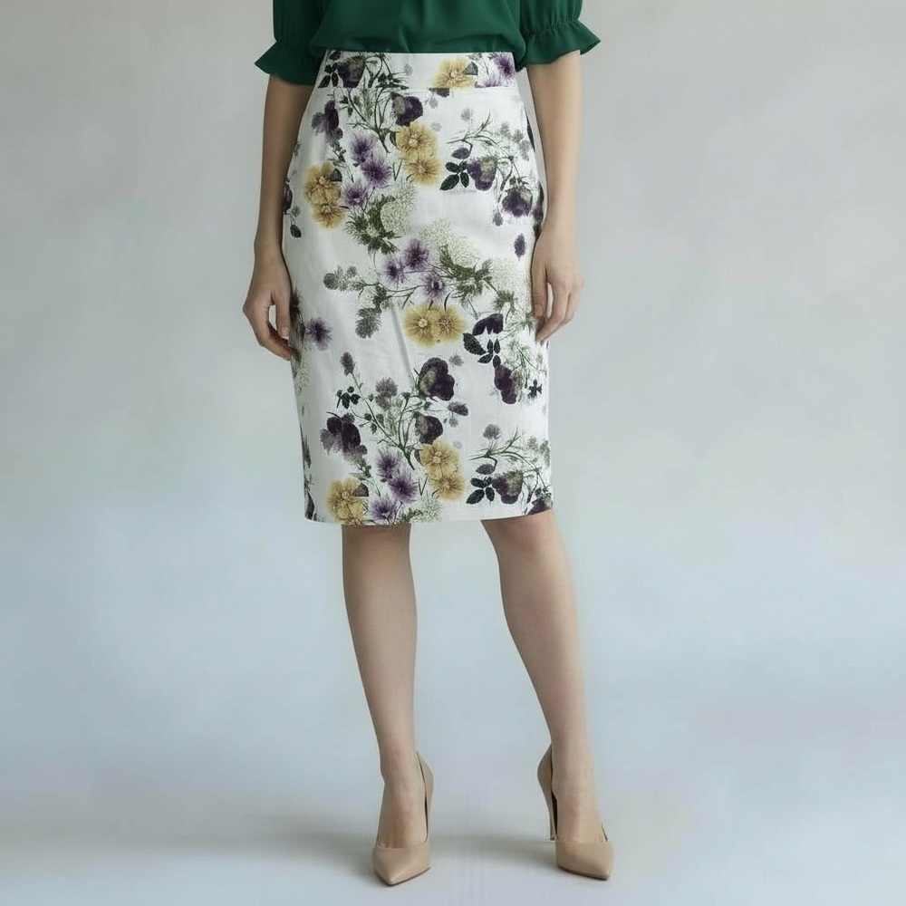 Antonio Melani Sunny Meadows Shelby Sateen Pencil Skirt Size 8 Easter Ready NEW